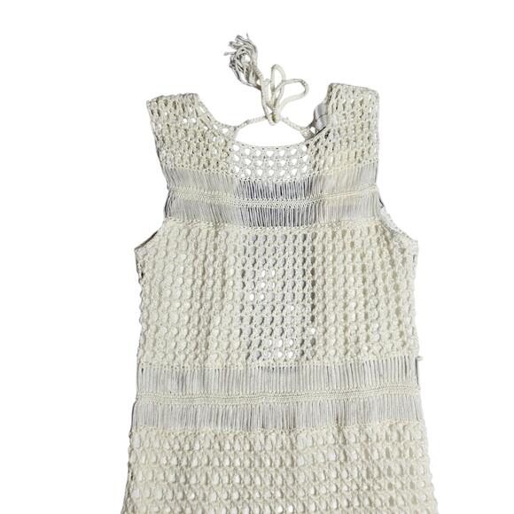 Anthropologie Line & Dot Karolina Crochet White Dress Size: M - Picture 3 of 7